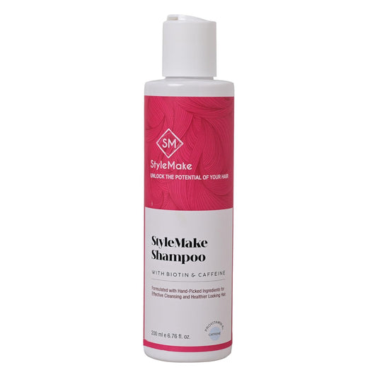 StyleMake Biotin & Caffeine Thickening SLS-Free Shampoo for Men and Women | D-Panthenol & Biotin For Strong & Thick Hair- 200 ml